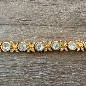 Vintage Blanca Gold Tone Faux Diamond Tennis Bracelet